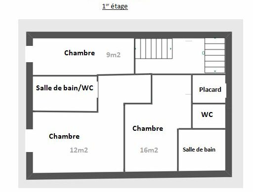 1 er étage accessible par escalier uniquement